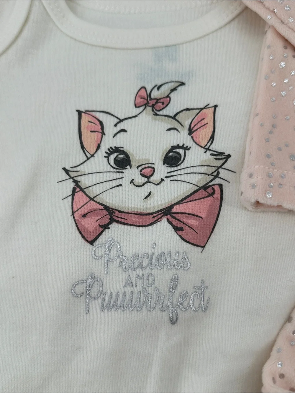 Disney Baby Marie Cat Aristocats 4 pc set 3/6 Months Pink Sparkle Hat Clothes